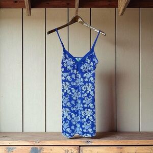 Laura Ashley Womens Size Large Nightgown Slip Dress Blue Floral